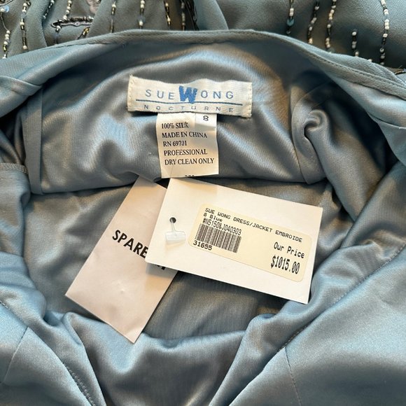 Sue Wong Nocturne Beaded Silk Gown with Jacket Size 8 - Picture 7 of 9